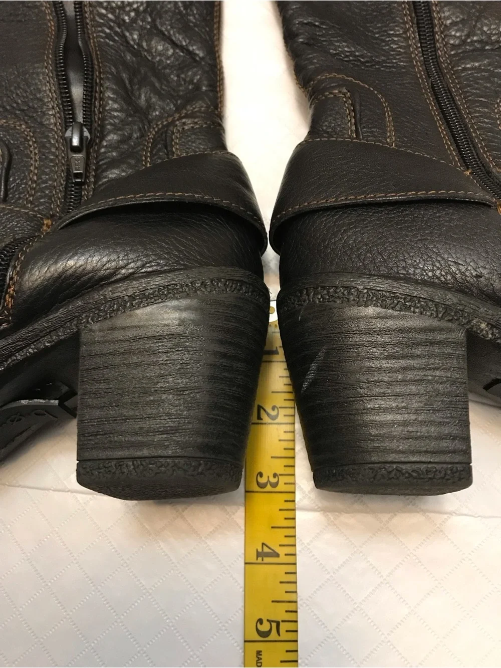 boc Black Over-the-Knee Leather Boots with Buckle Accent